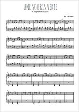 Téléchargez l'arrangement pour piano de la partition de Une souris verte en PDF